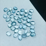 Aquamarine 8X6MM Oval cabs ,Blue Aquamarine cabochon ,Pack of 5 Pieces AAA Quality cabs, Blue Aquamarine