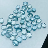 Aquamarine 8X6MM Oval cabs ,Blue Aquamarine cabochon ,Pack of 5 Pieces AAA Quality cabs, Blue Aquamarine