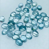 Aquamarine 8X6MM Oval cabs ,Blue Aquamarine cabochon ,Pack of 5 Pieces AAA Quality cabs, Blue Aquamarine