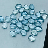 Aquamarine 7X5MM Oval cabs ,Blue Aquamarine cabochon ,Pack of 6 Pieces AAA Quality cabs, Blue Aquamarine