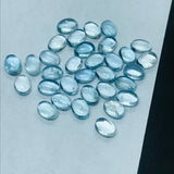 Aquamarine 6X4MM Oval cabs ,Blue Aquamarine cabochon ,Pack of 6 Pieces AAA Quality cabs, Blue Aquamarine