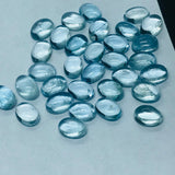 Aquamarine 6X4MM Oval cabs ,Blue Aquamarine cabochon ,Pack of 6 Pieces AAA Quality cabs, Blue Aquamarine
