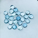 Aquamarine 6MM Round Cabs- Aquamarine cabochon Pack of 2 Pcs Good Quality cabs- Blue Aquamarine