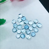 Aquamarine 6MM Round Cabs- Aquamarine cabochon Pack of 2 Pcs Good Quality cabs- Blue Aquamarine