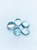 Aquamarine 5MM Round Cabs- Aquamarine cabochon Pack of 5 Pcs Good Quality cabs- Blue Aquamarine