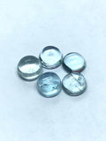 Aquamarine 5MM Round Cabs- Aquamarine cabochon Pack of 5 Pcs Good Quality cabs- Blue Aquamarine