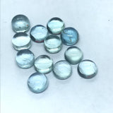 Aquamarine 7MM Round Cabs- Aquamarine cabochon Pack of 4 Pcs Good Quality cabs- Blue Aquamarine