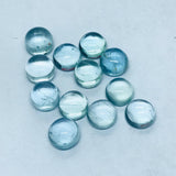 Aquamarine 7MM Round Cabs- Aquamarine cabochon Pack of 4 Pcs Good Quality cabs- Blue Aquamarine