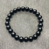 10MM Black  Tourmaline Bracelet , Gemstone Round Beads  - Tourmaline Round Beads-Origin Mozambique , length 7.5 Inch , stretch Elastic