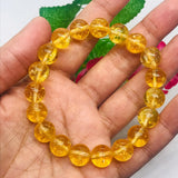 8MM Genuine Citrine  Round Bracelet , AAA Quality , 7.5 Inch ,origin Brazil, Stretch Elastic bracelet