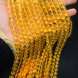 8MM Genuine Citrine Quartz Round Beads size, Super AAA Quality , 15.5 Inch Strand Wholesale Price , origin Brazil