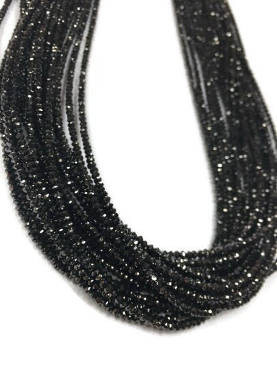 Black Diamond Faceted, Diamond Beads AAA Quality, Good Shining , Length 7
