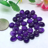 Amethyst Oval 8X10MM Cabs , Pack of 4 Pcs- African Amethyst Cabs , Loose stone , Gemstone cabochon. Purple Amethyst