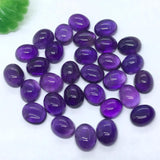 Amethyst Oval 8X10 MM Cabs , Pack of 6 Pcs- African Amethyst Cabs , Loose stone , Gemstone cabochon. Purple Amethyst