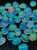 Ethiopian Opal Cabochon 8x10mm size Pack of 1 Piece - Code# A1 AAA Quality Blue & Green Flash - Opal Cabs- Ethiopian Opal Oval Cabochon