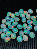 Ethiopian Opal Cabochon 8x10mm size Pack of 1 Piece - Code# A5 AAA Quality Yellow Color With All Colors Flash - Ethiopian Opal Oval Cabochon