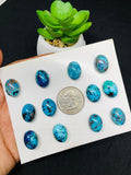 Chrysocolla Cabochon 12x16mm Size - Pack of 2 Pcs - AAA Quality - Natural chrysocolla cabs - Chrysocolla Oval Cabochon