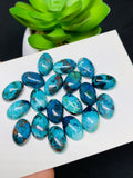 Chrysocolla Cabochon 8X12 mm Size - Pack of 2 Pcs - AAA Quality - Natural Chrysocolla cabs - Chrysocolla Oval Cabochon