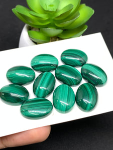 Malachite Cabochon 13x18mm Size - Pack of 2 Pcs - AAA Quality - Malachite Oval cabochons - Malachite Cabs