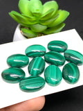 Malachite Cabochon 13x18mm Size - Pack of 2 Pcs - AAA Quality - Malachite Oval cabochons - Malachite Cabs