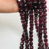 Garnet faceted 4MM Cube Shape, length 15 inch,Natural Red Garnet,Origin India , garnet box shape , faceted box