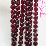 Garnet faceted 4MM Cube Shape, length 15 inch,Natural Red Garnet,Origin India , garnet box shape , faceted box