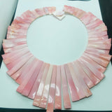 Shell Pearl Necklace , Pink shell pearl fancy shape .Natural Pearl Necklace Quality AAA ,ready to wear necklace . Fancy necklace