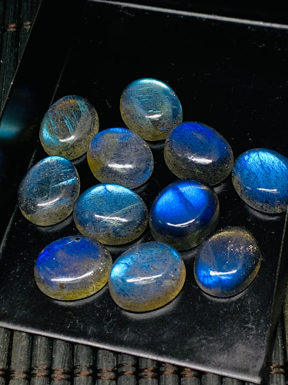 Labradorite Cabochon 9x11 mm - Pack of 5 Pieces - Code #A4 - Blue Color AAA Quality - Natural Labradorite Cabs - Labradorite Stone