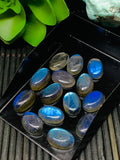 Labradorite Cabochon 8x12 mm - Pack of 5 Pieces - Code #A5 - Blue Color AAA Quality - Natural Labradorite Cabs - Labradorite Stone