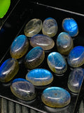 Labradorite Cabochon 8x12 mm - Pack of 5 Pieces - Code #A5 - Blue Color AAA Quality - Natural Labradorite Cabs - Labradorite Stone