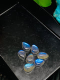 Labradorite Cabochon Pear 5X8mm - Pack of 7 Pieces - Code #A10 - Blue Color AAA Quality - Natural Labradorite Cabs - Labradorite Stone