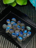 Labradorite Cabochon Pear 8X12 mm - Pack of 5 Pieces - Code #A13 - Blue Color AAA Quality - Natural Labradorite Cabs - Labradorite Stone