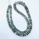 Black Rutilated quartz Roundel Beads - 6-10mm size - Black Rutilated Quartz, 28.4GM ,code #3 , length 16"