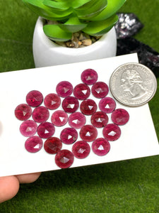 Garnet Rose Cut 9 mm Size - Pack of 6 Pcs  Garnet Faceted Flat Polki -  AAA Quality- Best for Jewelry making- One Side Cutting