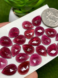 Garnet Rose Cut 13X18 mm Size - Pack of 2 Pcs Garnet Faceted Polki - AAA Quality- Best for Jewelry making- One Side Cutting