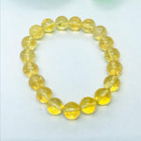 8MM Genuine Citrine  Round Bracelet , AAA Quality , 7.5 Inch ,origin Brazil, Stretch Elastic bracelet