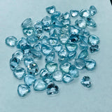 5mm Blue Topaz Loose Faceted Heart Shape , Good for Jewlery design, Pack 4 Pc , Loose gemstone . Sky Blue topaz