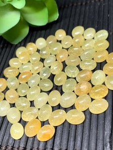 Yellow Sapphire Cabochon 6x8 mm Size -Pack of 2 Pcs -AAA Quality Sapphire cabs • Natural Yellow Sapphire • Sapphire Cabochon