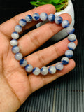 Dumortierite Bracelet 8mm Size - Code #01 Length 7.5 Inch - Weight 16.9 gm AAA Quality - Origin Austria - Stretchy Bracelet