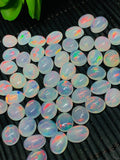 Ethiopian Opal 9X11MM Cabochon Pack of 1 Piece , AAA Quality White Transparent Color with Green  Red Flash -