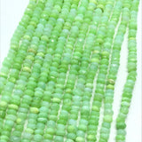 Peruvian green Opal Faceted Rondelles 4MM mm size, Super Quality , Natural Peruvian Opal beads, length 13”