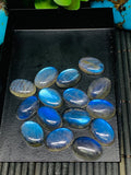 Labradorite Cabochon 10x14 mm - Pack of 4 Pieces - Blue Color AAA Quality - Natural Labradorite Cabs - Labradorite Stone