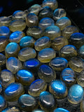 Labradorite Cabochon 7x9 mm - Pack of 4 Pieces - Code #A7 - Blue Color AAA Quality - Natural Labradorite Cabs - Labradorite Stone