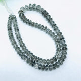 Black Rutilated quartz Roundel Beads - 6-10mm size - Black Rutilated Quartz, 28.4GM ,code #3 , length 16"