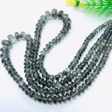 Black Rutilated quartz Roundel Beads - 6-13mm size - Black Rutilated Quartz, 33GM ,code #4 , length 16"