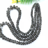 Black Rutilated quartz Roundel Beads - 6-13mm size - Black Rutilated Quartz, 33GM ,code #4 , length 16"