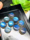 Labradorite Round Cabochon 12 mm Size Pack of 4 Pcs - AAAA Quality - Natural Labradorite Blue Flash cabs- Labradorite Loose Stone