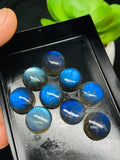 Labradorite Round Cabochon 12 mm Size Pack of 2 Pcs - AAAA Quality - Natural Labradorite Blue Flash cabs- Labradorite Loose Stone