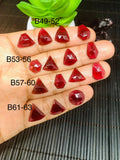 Garnet Rose Cut Fancy Polki - Code B49- B63  Garnet Faceted Polki -  AAA Quality- Best for Jewelry making- One Side Cutting