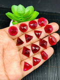 Garnet Rose Cut Fancy Polki - Code B79 to B93- Garnet Faceted Polki - AAA Quality- Best for Jewelry making- One Side Cutting